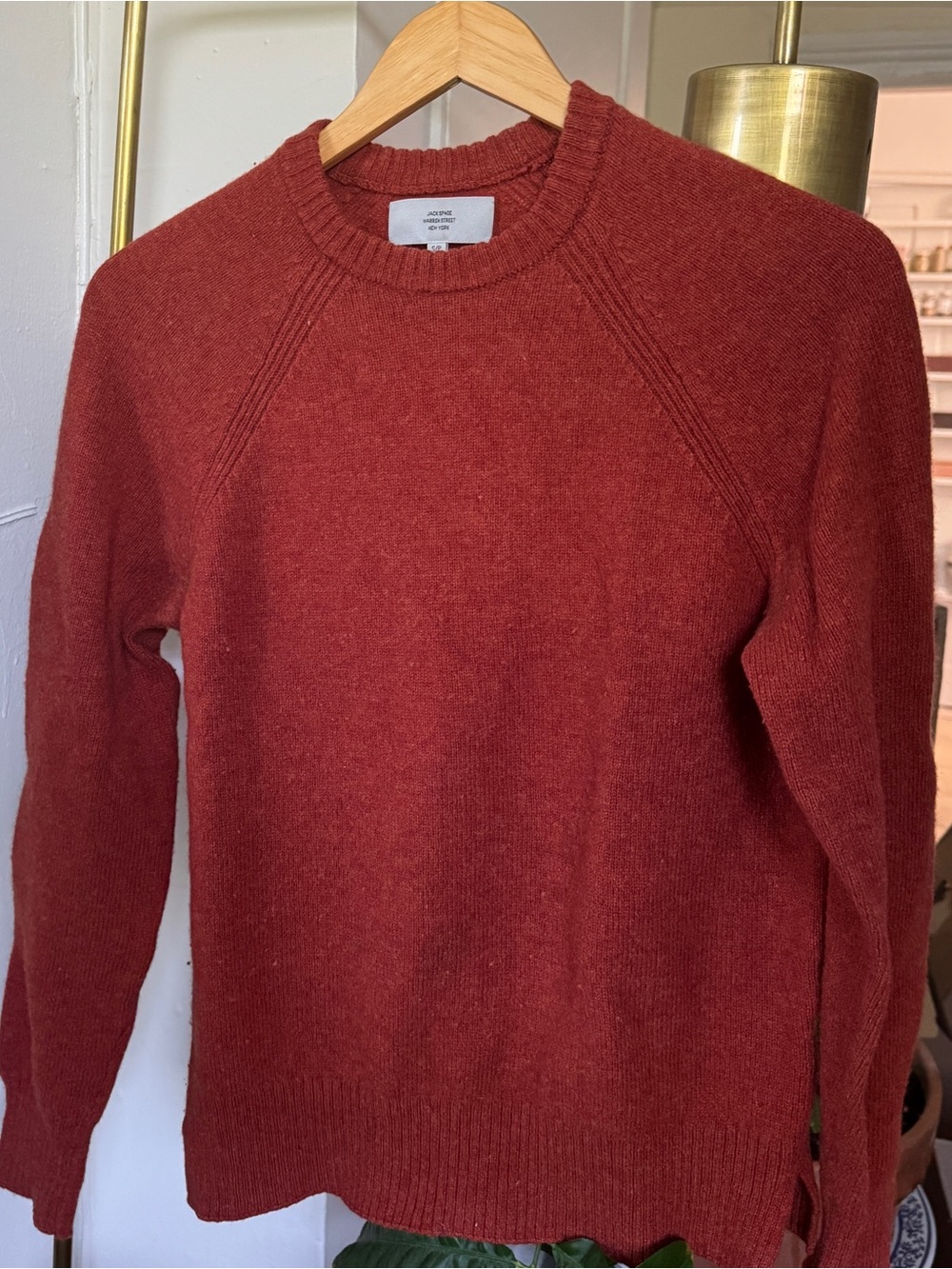 Jack Spade Lambswool Cotton Crewneck Sweater Men’s Small Rust Red Wool Blend
